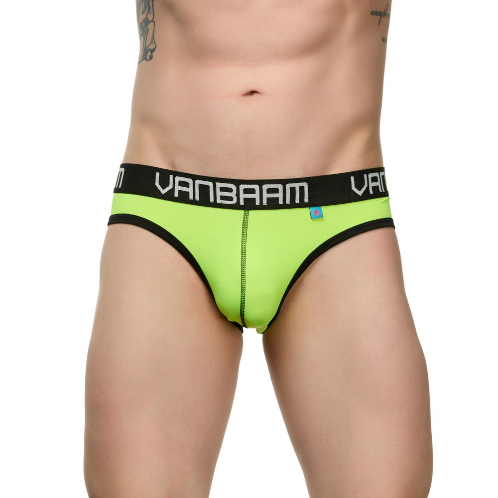 Мужские трусы слипы салатовые/черные Van Baam
