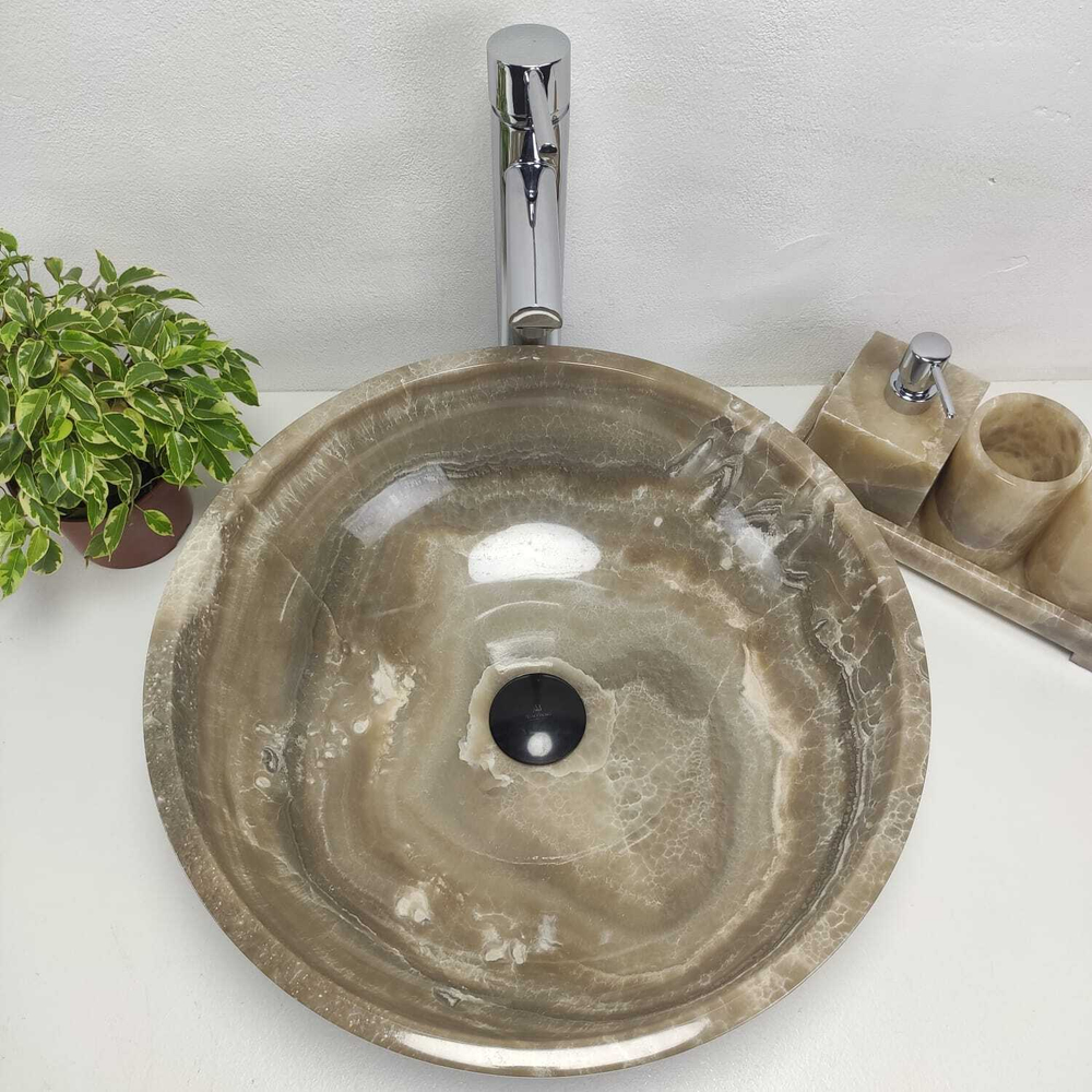 Раковина из оникса Bowl Grey Medium TinLip BO-61088 45*45*15