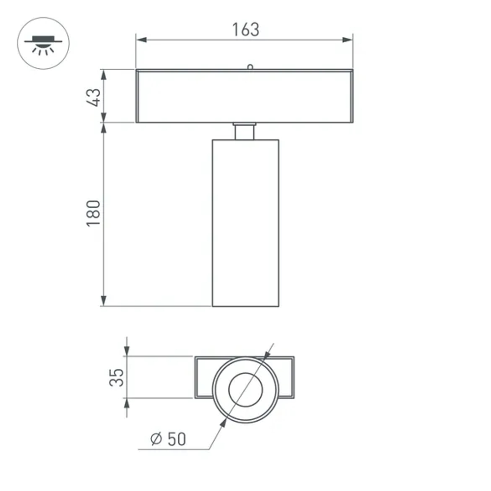 Светильник MAG-SPOT-45-R65-18W Warm3000 (BK, 36 deg, 24V, DALI) (Arlight, IP20 Металл, 5 лет) 046595