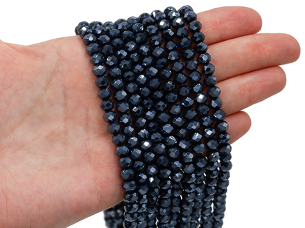 Нить бусин для украшений 6мм, рондель (ювелирное стекло)