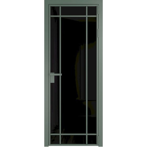 Алюминиевая дверь 5AG зелёный воск остеклённая