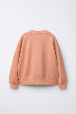 ZARA ОДНОТОННАЯ ТОЛСТОВКА ИЗ КРАШЕНОЙ ТКАНИ, ОРАНЖЕВЫЙ