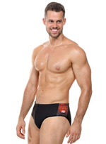 Мужские плавки с оригинальной брендированной вставкой сбоку (Размер: XL) (Цвет: черный)