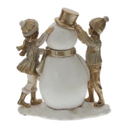GAEM Фигурка декоративная "Снеговик и дети", L14 W8 H17,5 см