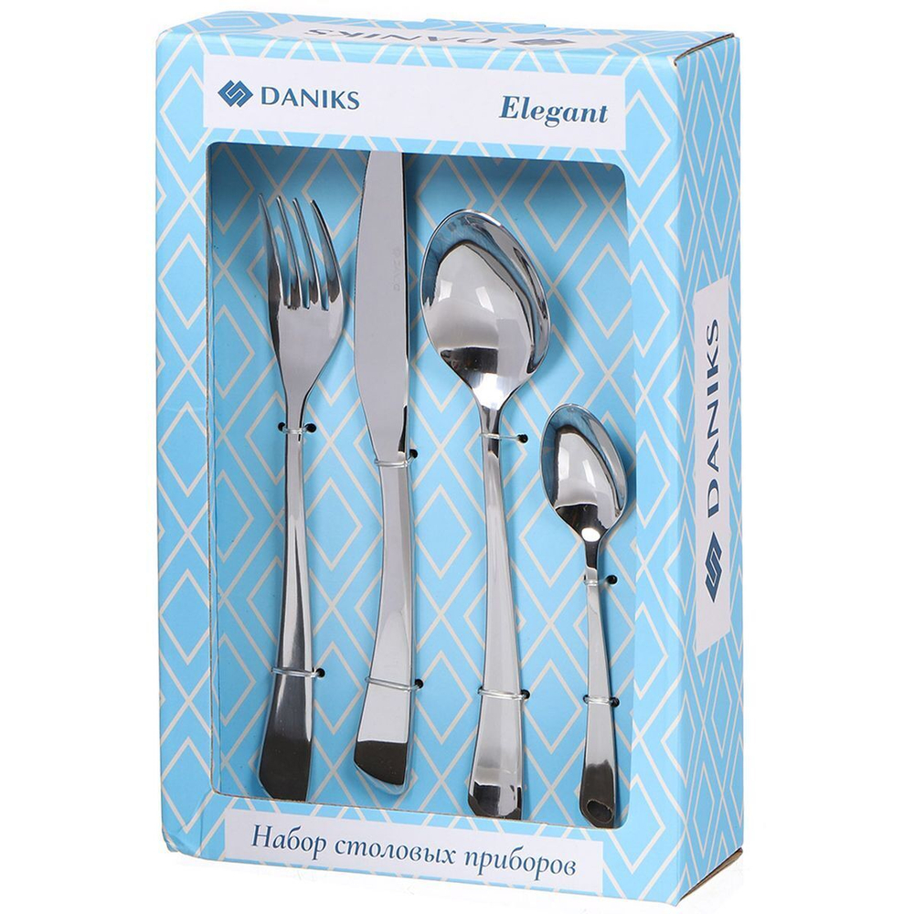 Набор столовых приборов нерж сталь, 24 пр, Daniks, Elegant
