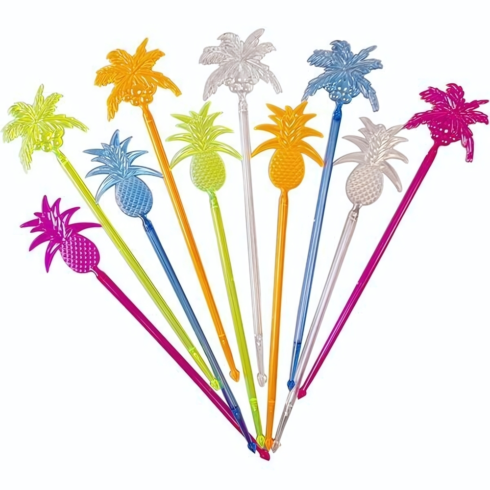 Мешалки для коктейлей «Тропикана»[100шт];полистирол;,L=23,5см;разноцветн. (Цвет: разноцветный)