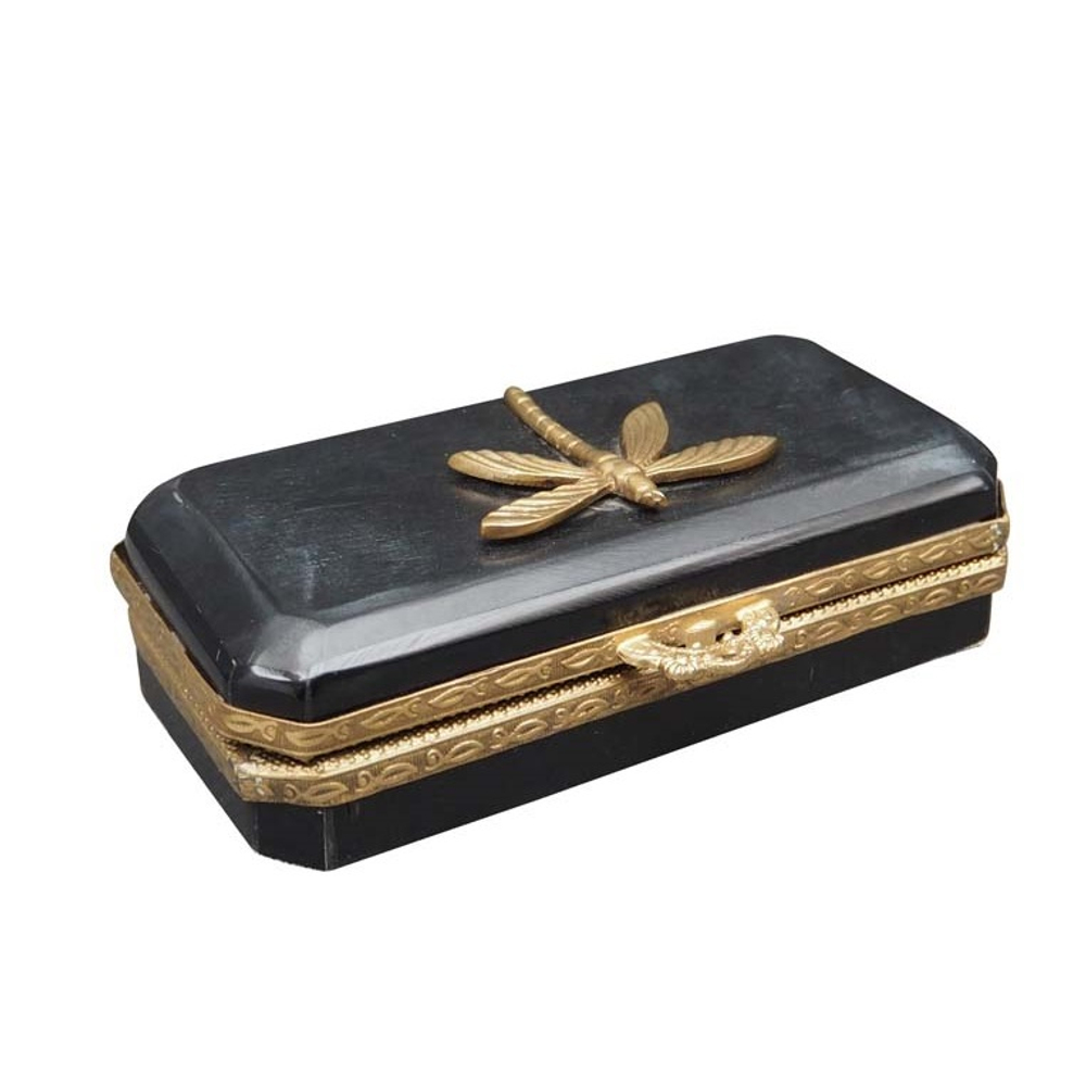 Шкатулка в винтажном стиле Стрекоза 19х8 см