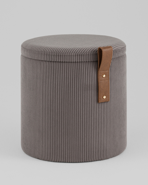 Пуф Руни XS с ящиком вельвет тёмно-серый