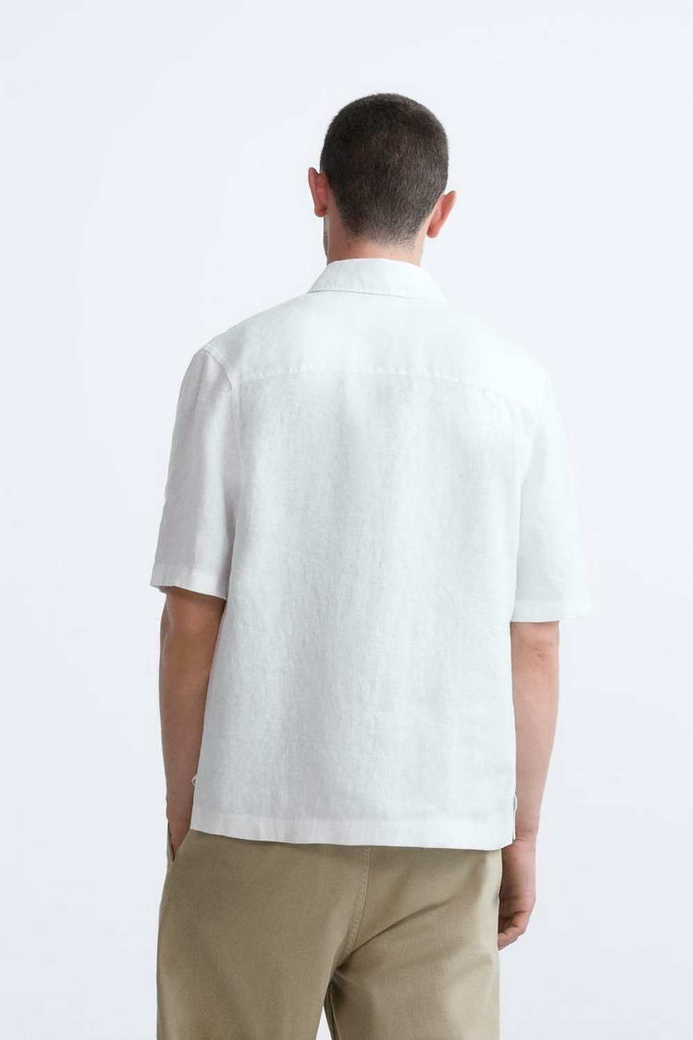 ZARA РУБАШКА ИЗ 100% ЛЬНА, БЕЛЫЙ