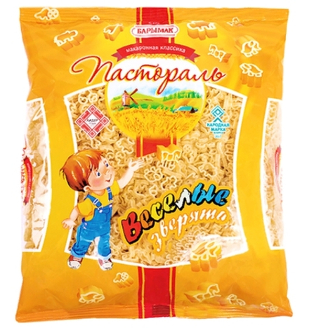 Макаронные изделия "Веселые зверята" 900г. Пастораль