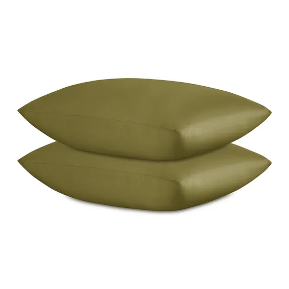 Комплект постельного белья из премиального сатина оливкового цвета из коллекции essential, 200х220 с