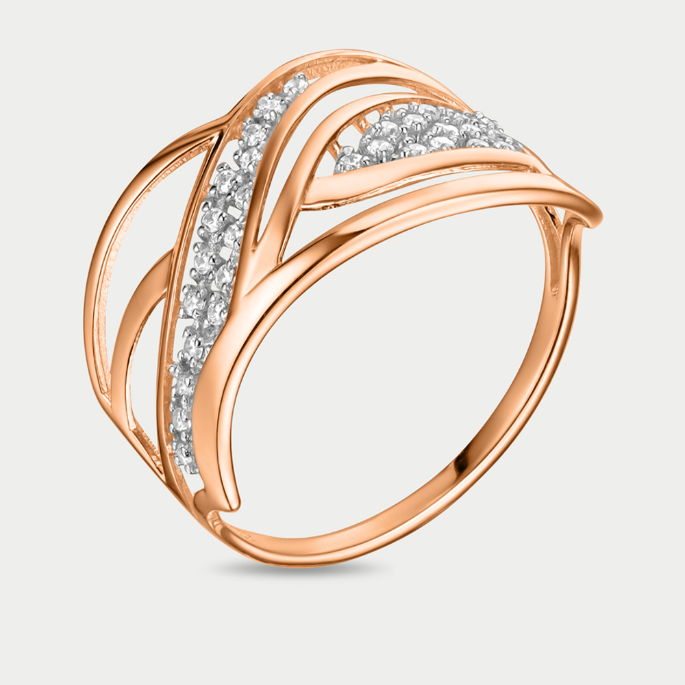 Кольцо для женщин из розового золота 585 пробы с фианитами (арт. 70103500)