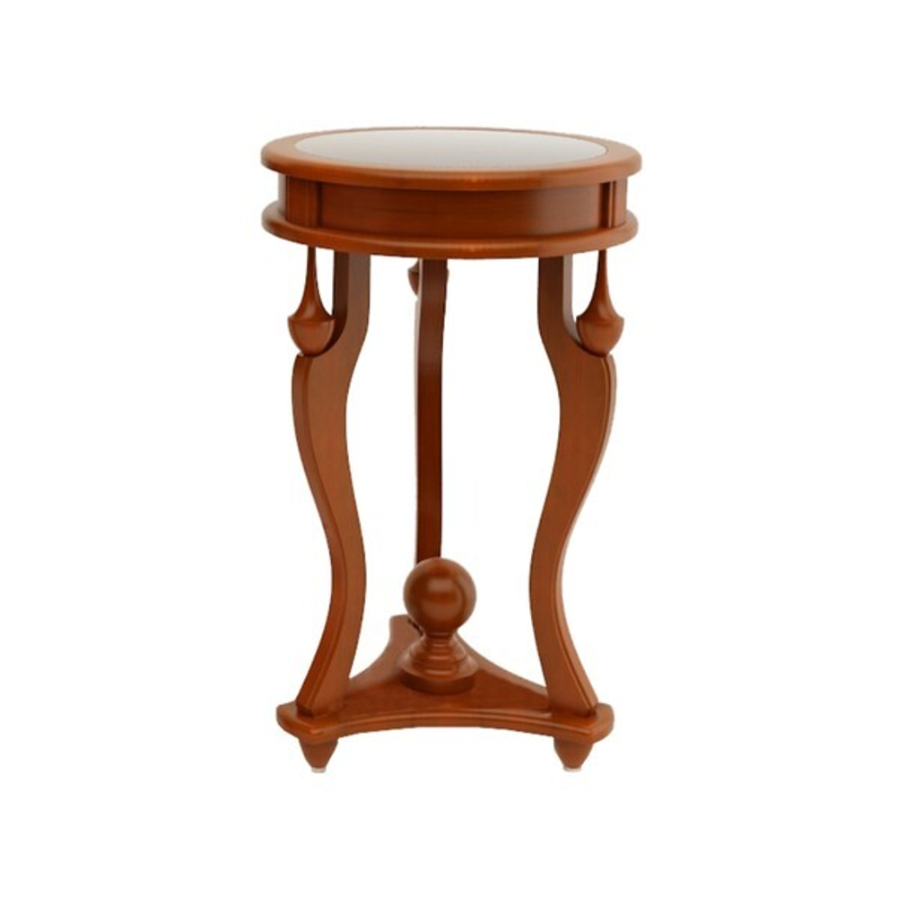 ЮТА-05-21 Стол кофейный со стекл. столешницей Ø440 h=740