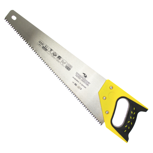 Ножовка по дереву 450мм  4TPI (крупный зуб), закаленный зуб, ЧЕГЛОК (6/60)