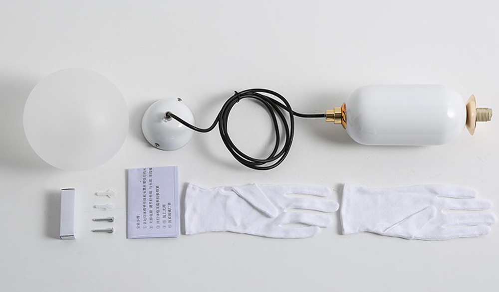 Pendant design lamp Aballs  by Parachilna (White,  D15)