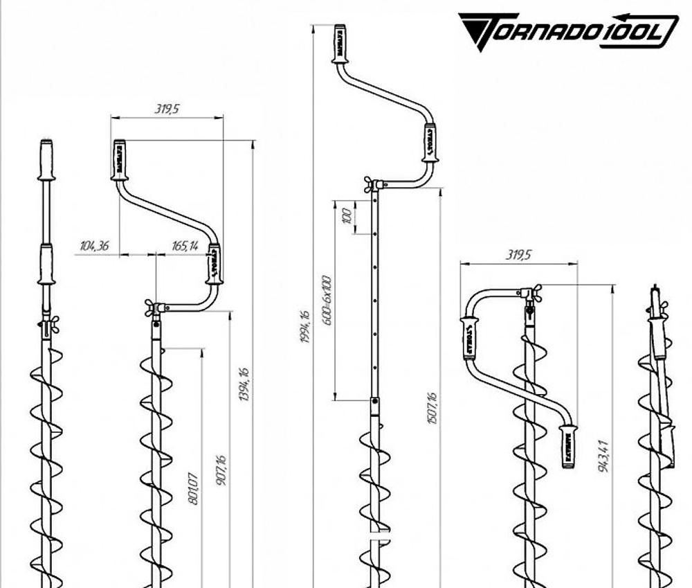 Ледобур Тонар Торнадо-М2 ф100 (левое вращение, без чехла) 226934 LT-100L-1