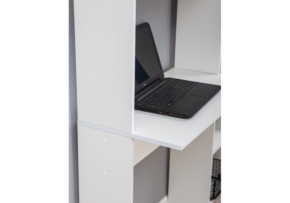 Письменный стол Тулон со стеллажом белое тиснение
