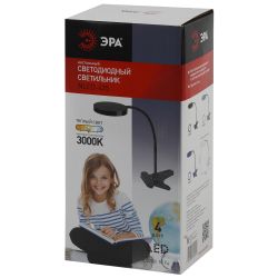 Настольный светильник ЭРА NLED-435-4W-BU светодиодный на прищепке синий | Светодиодные настольные лампы