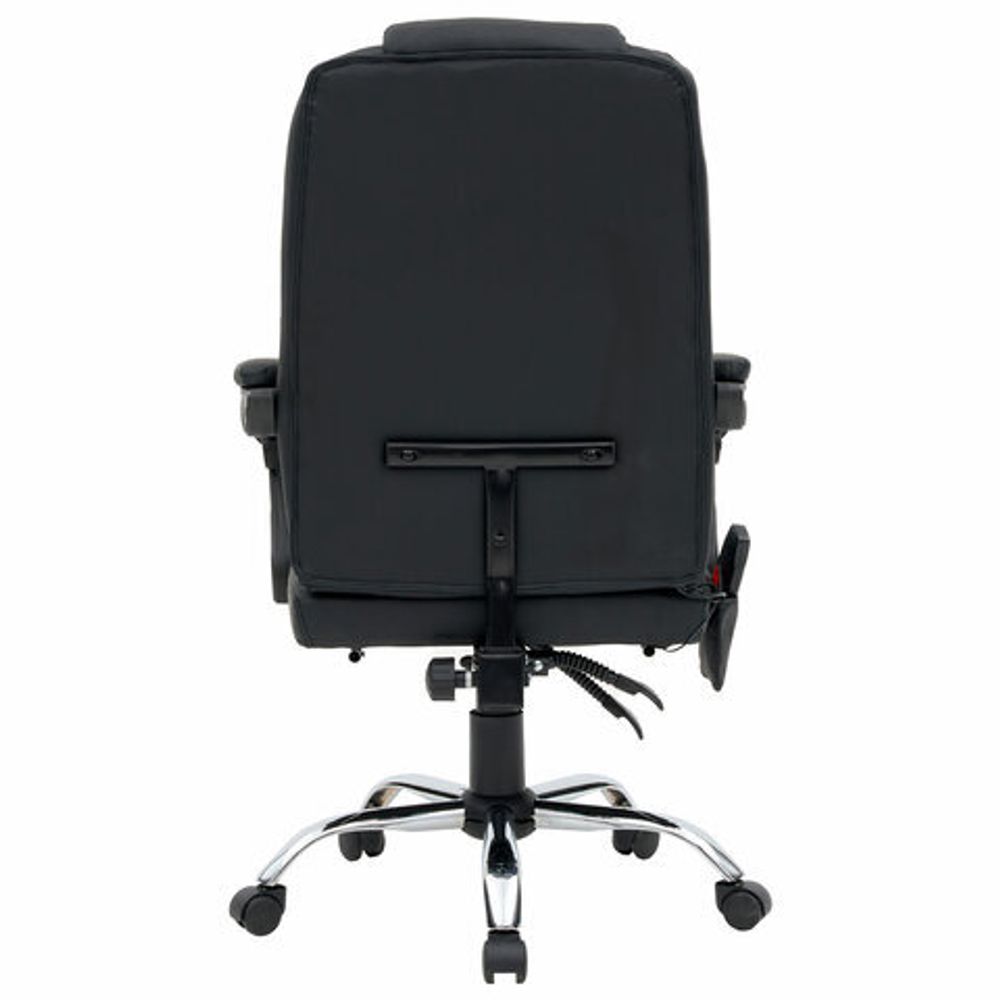 Кресло офисное CROMEX (КРОМЕКС) "Lounge MS-007", подножка, 6 массажных модулей, экокожа, черное, 532960