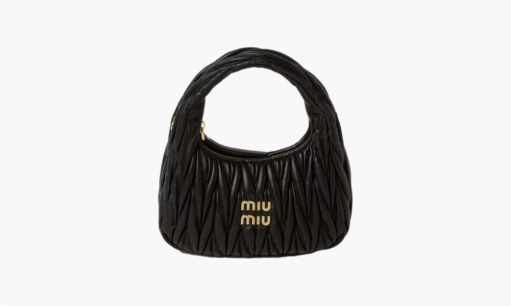 Сумка Miu Miu Wander Matelasse Nappa Leather Mini Hobo Bag "Black"