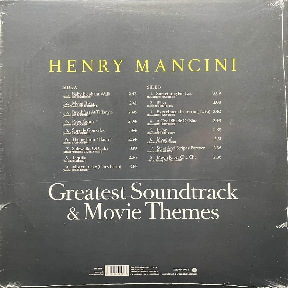 Henry Mancini ‎– Greatest Soundtrack & Movie Themes (Европа 2018г.)