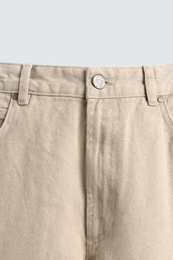 ZARA Х FORD ШИРОКИЕ БРЮКИ С ПРИНТОМ, СЕРО-БЕЖЕВЫЙ