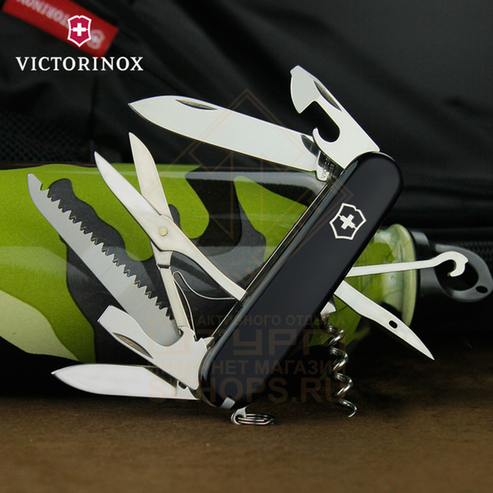 Нож многофункциональный Victorinox Huntsman 91 мм, Black