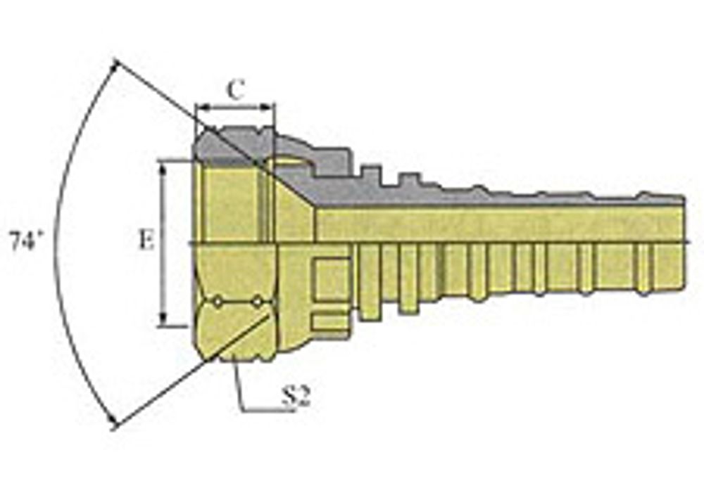 Фитинг DN 20 JIC (Г) 1.1/16 Interlock POWERMASTER