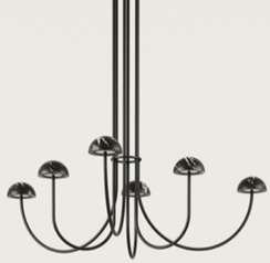 Подвесной светильник Dussa 6L черный металл / черный мрамор