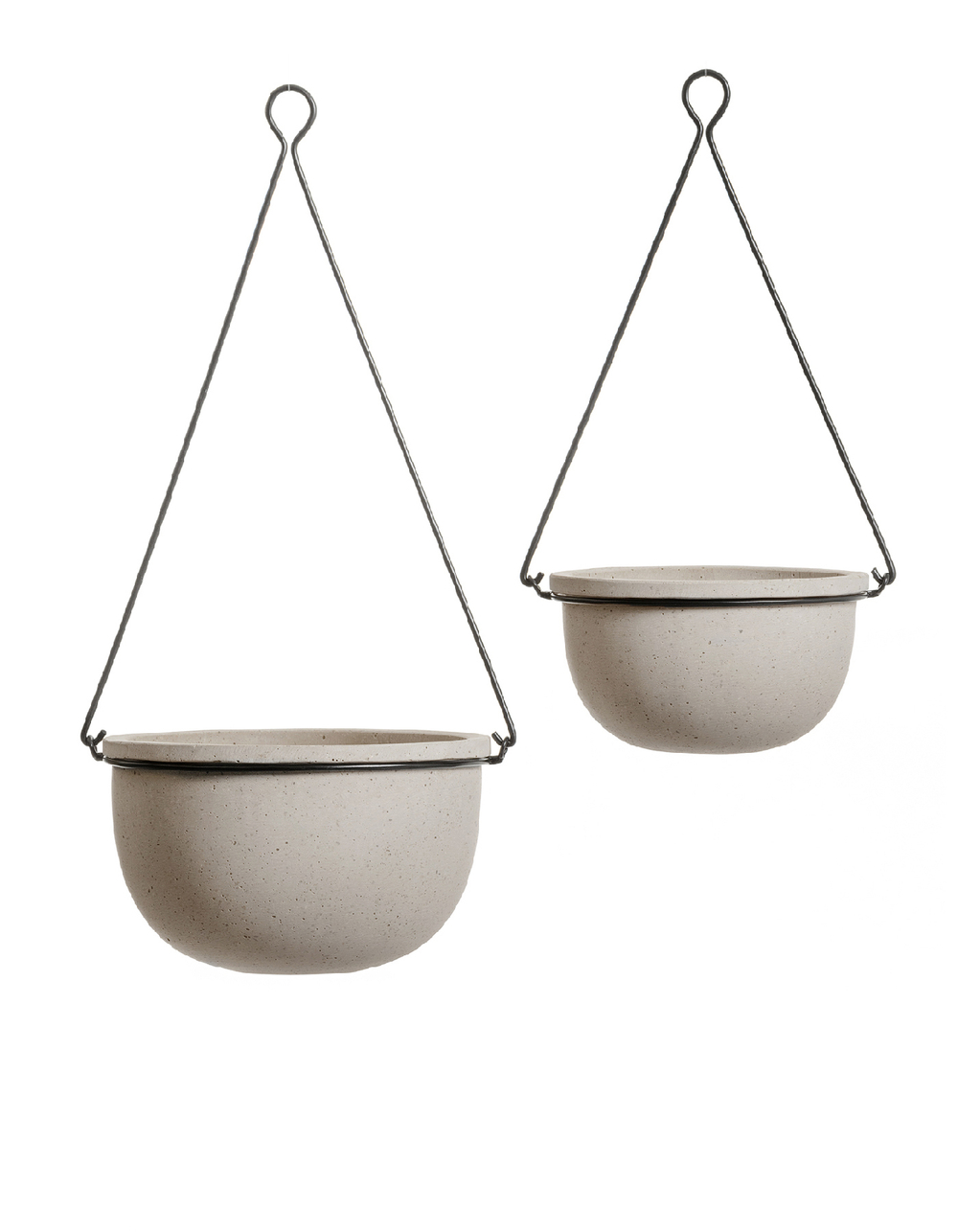 Кашпо TREEZ Effectory Beton Полусфера подвесная Белый песок в-12 см, д-21 см 41.33-02-22-076-BE-21