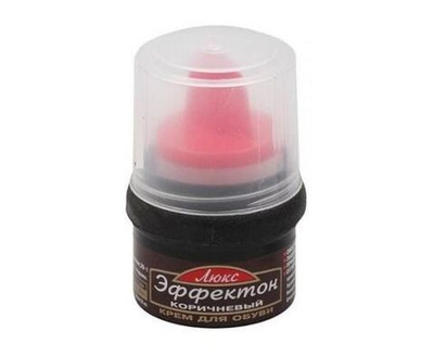 Крем для обуви ЭФФЕКТОН люкс 50мл с губкой коричневый