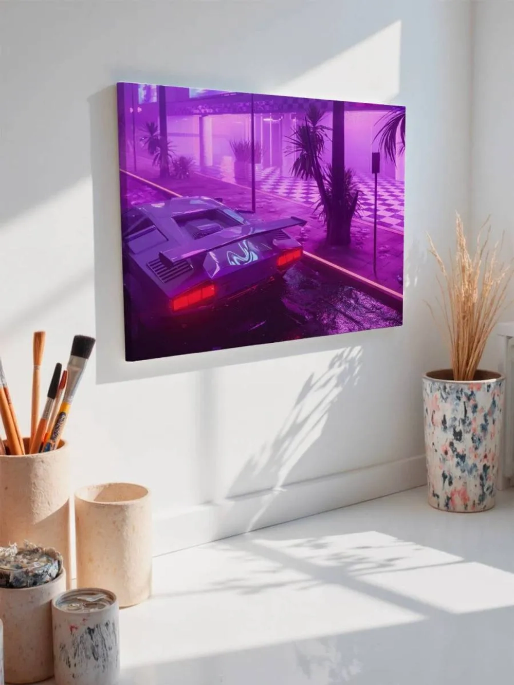Картина на стену 40 X 50 Машина киберпанк