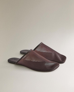 ZARA HOME ТУФЛИ-МЮЛИ НА ПЛОСКОЙ ПОДОШВЕ, КОРИЧНЕВЫЙ