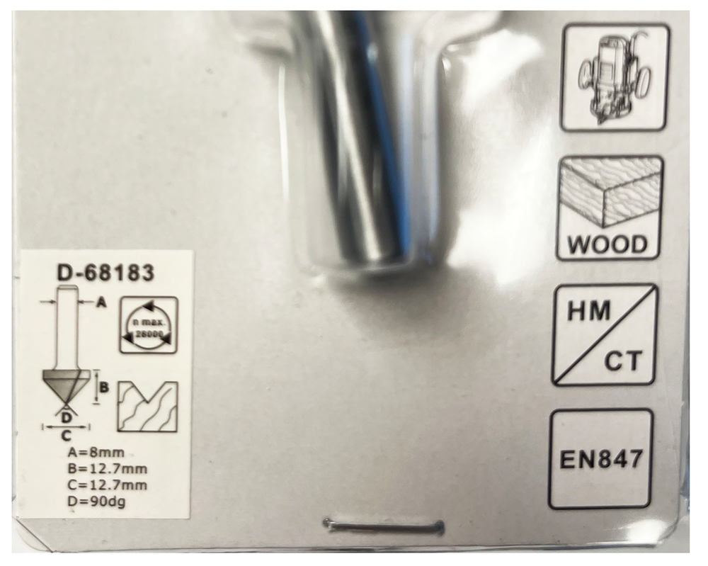 Фреза V-образная "Эконом" 90° 12,7х12,7x8x45x2T Makita D-68183 120° 20х15х6х32х2Т