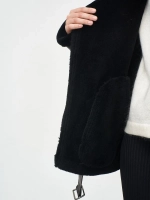 Стильная искусственная дублёнка шерсть 100%, черная, SilverFox