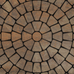 Тротуарная плитка КЛАССИКО (круг) - Листопад гладкий Клен, комплект из 3 видов плит