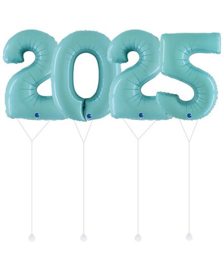 Набор цифр "2025 в нежно-голубом цвете" 102 см 4 шт