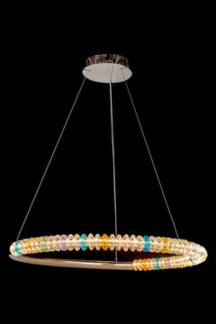 Подвесная люстра LED 60W 3000К/4000К/6000К LE3064/800 CH/MU хром/разноцветный Tesla Leon