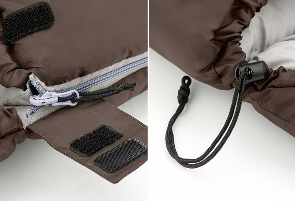 Мешок спальный Naturehike U250, (190х30)х75 см, (левый) (ТК: +6C), коричневый