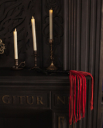 Черно-красная плеть Scandal из натуральной кожи - 60 см. (Цвет: черный)