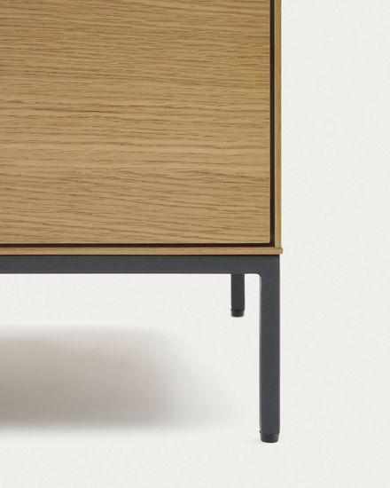 Vedrana Прикроватная тумба из дубового шпона со стальными ножками 60 x 55 см