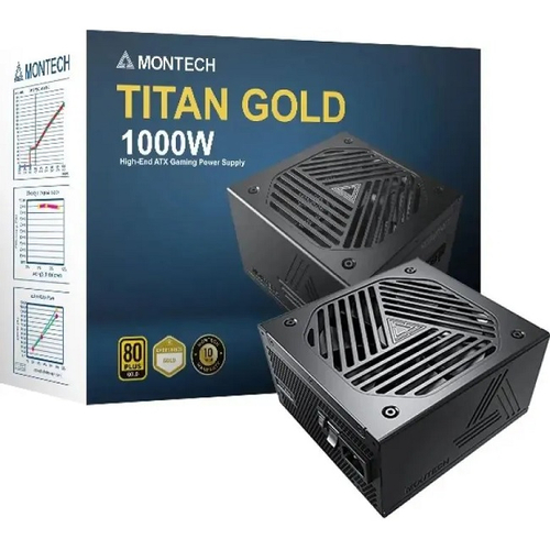 Блок питания Montech 1000W TITAN GOLD Black, модульный, 16 Pin PCIe 5.0, 80 PLUS Gold (TIS0125)