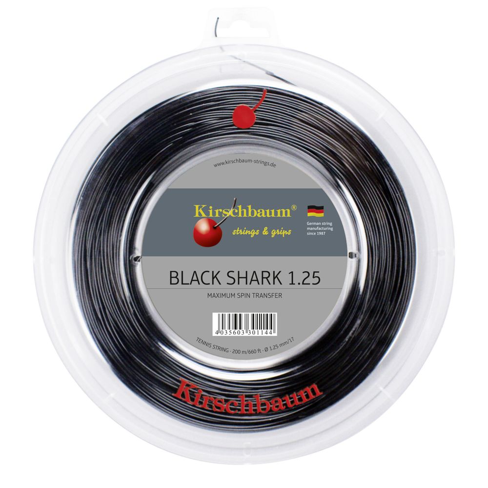 Струны теннисные Kirschbaum Shark String Reel 200m - Black