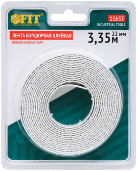 Лента бордюрная, клейкая, водостойкая, 11 мм х 11 мм х 3,35 м 11655 FIT