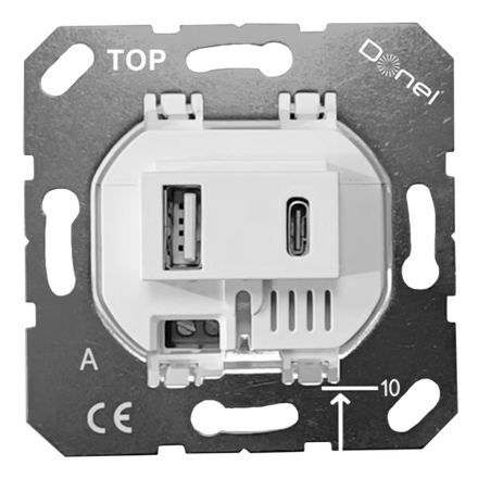 USB зарядное устройство,  3.1A. тип A:max 18W, тип С:max 32W,  белый,  серия DUSB