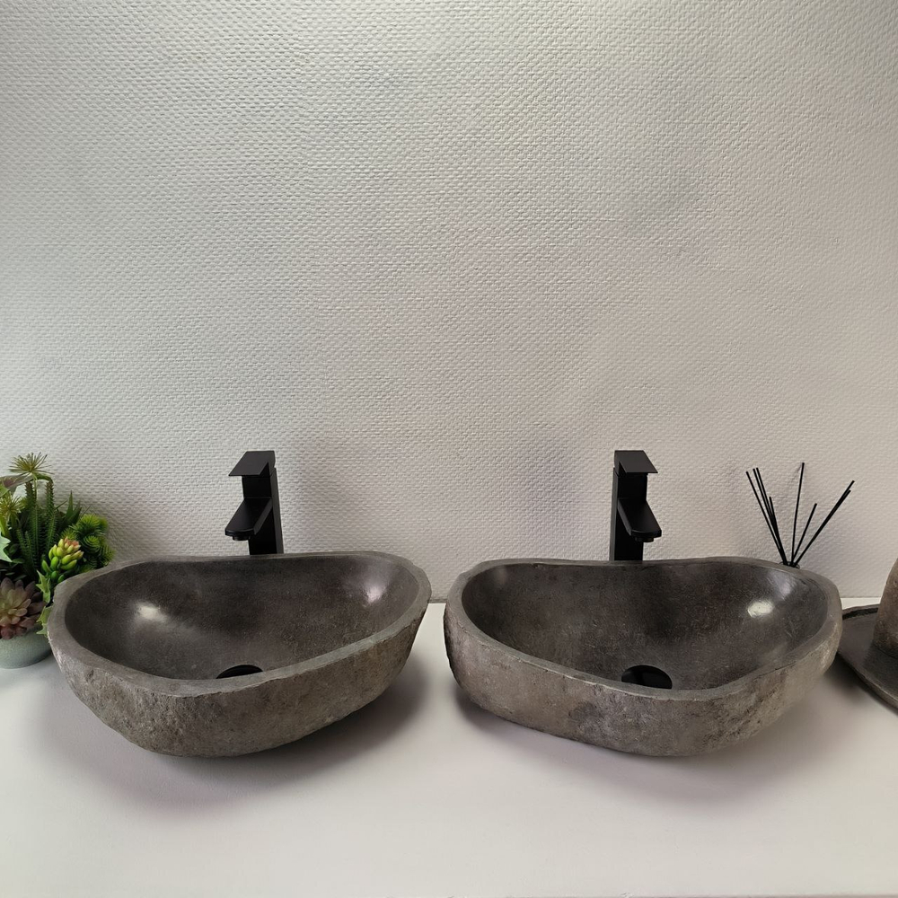 Раковина из речного камня ПАРА! RS-63824 52*36*15 2шт 0126