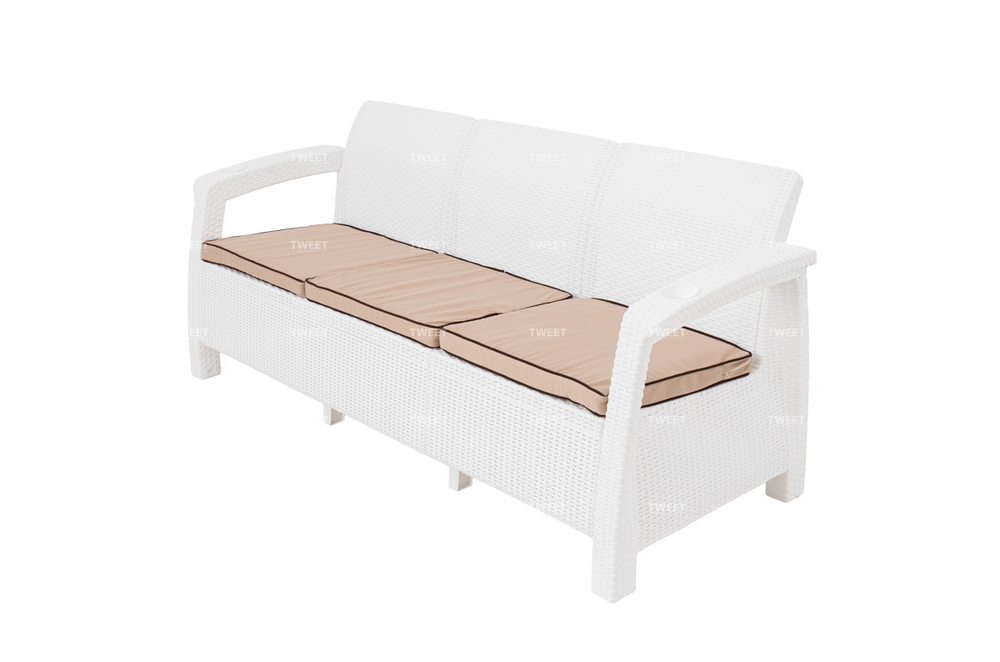 Мебель Tweet Диван 3-х местный, белый