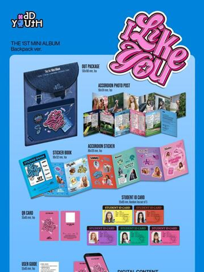 Альбом ODD YOUTH - I LIKE YOU 1st Mini Album BACKPACK Version