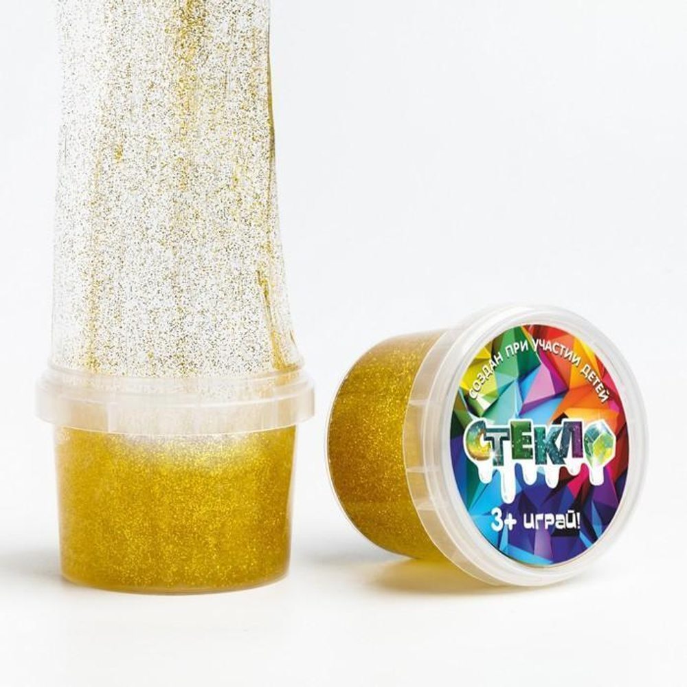 Слайм 90гр. с золотыми блестками (Стекло)