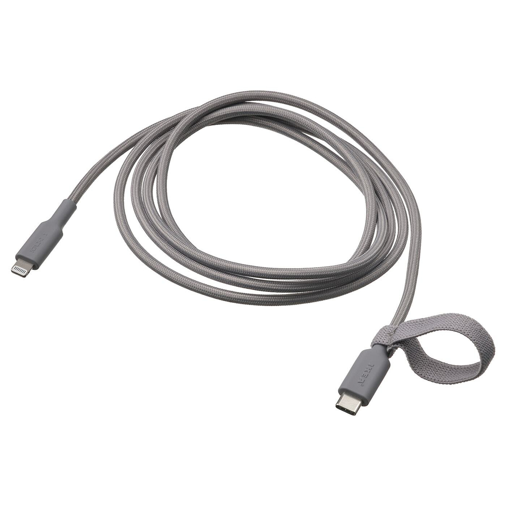 IKEA LILLHULT  (ИКЕА ЛИЛЛХУЛТ)  -  USB-C - Lightning, серый, 1,5 м